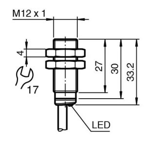 NBB2-12GM30-E2-PUR Inductive sensor dimensions