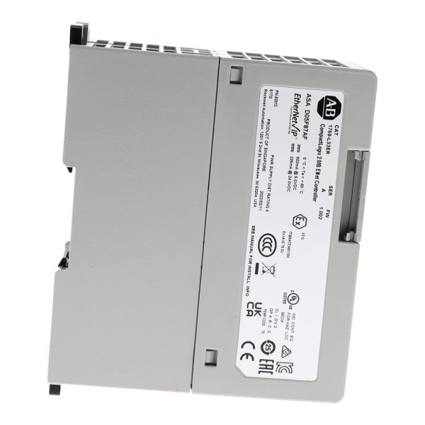 Allen-Bradley 1769-L33ER – Side Panel View – rating and compliance label