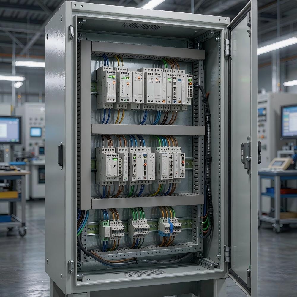 Электрический шкаф управления с ПЛК Allen Bradley и модулями ввода-вывода внутри